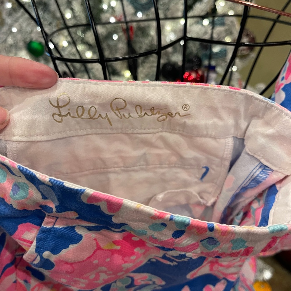 Lilly Pulitzer Pink and Blue Floral High Waist Shorts - Picture 8 of 11